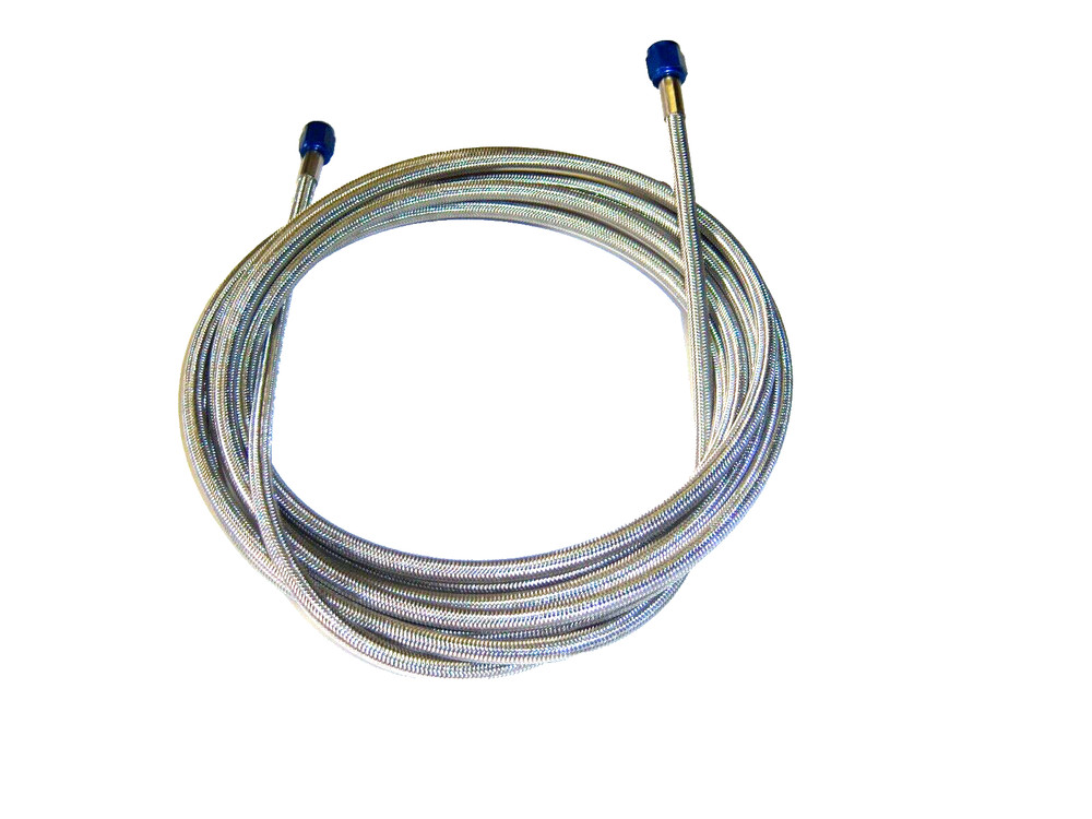 4AN 15ft NITROUS OXIDE STAINLESS BRAIDED LINE BLUE ENDS