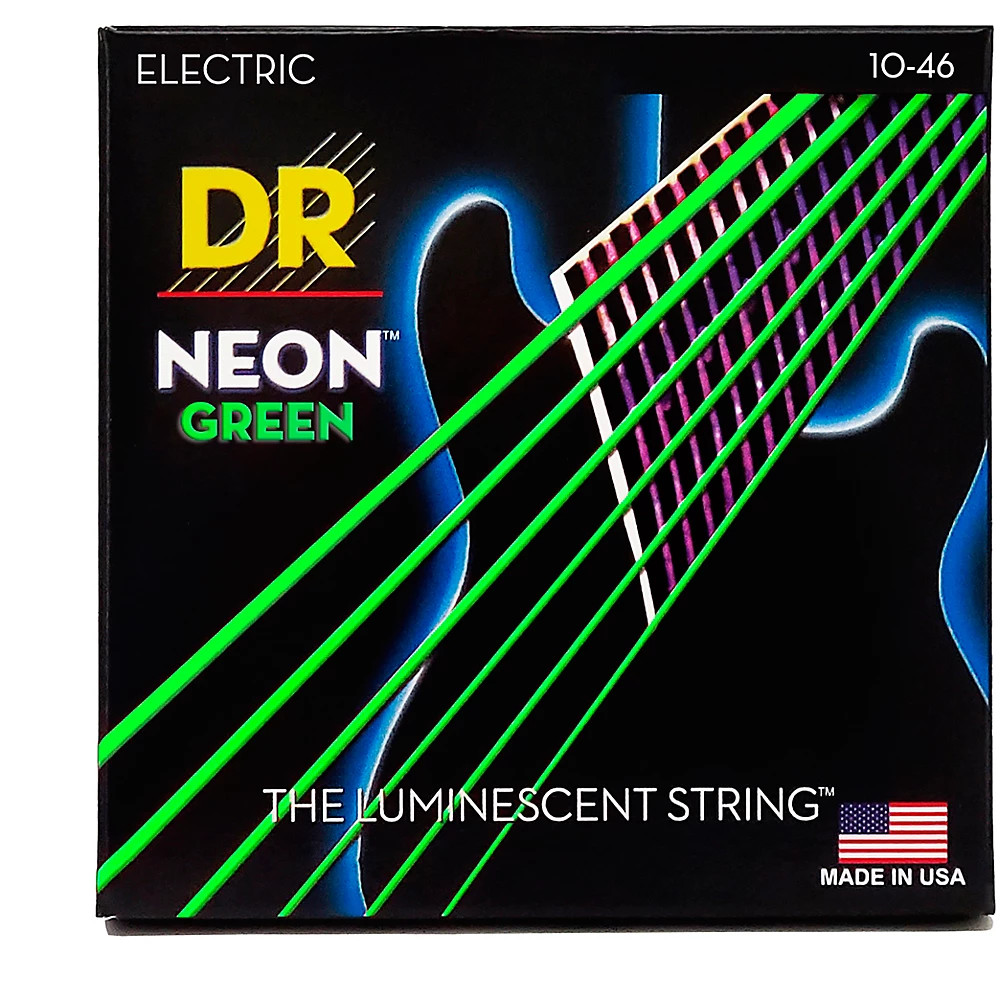 DR Strings Neon Green Electric Guitar Strings Medium