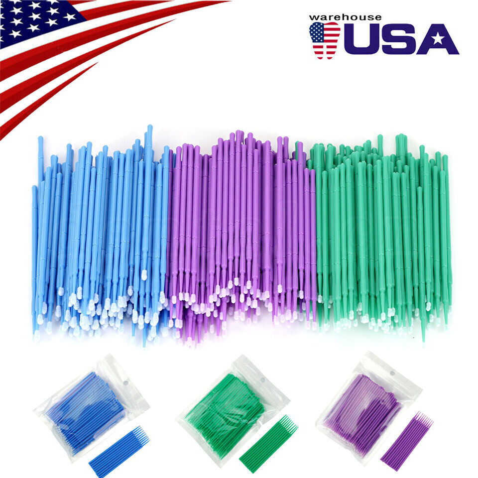 100-500  Disposable Micro Brush Swab Tooth Applicators Small Medium Large