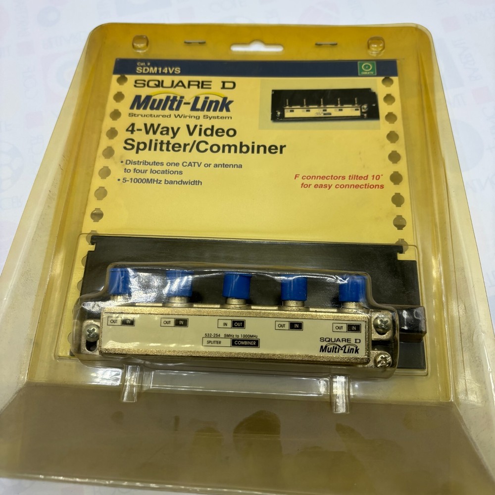 SQUARE D MULTI-LINK 4-WAY VIDEO SPLITTER/COMBINER, SDM14VS, 5-1000MHz BANDWIDTH⭐