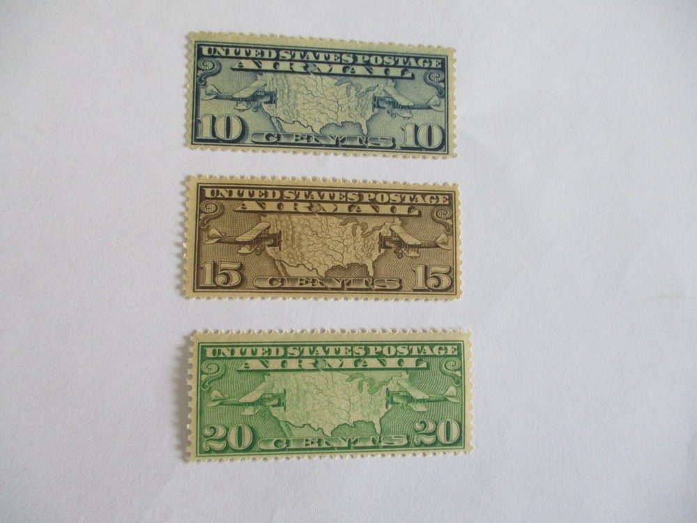 US stamps C7-9 Map and Planes MNH