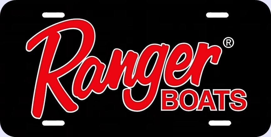Ranger Boats Black / Red Letter License Plate