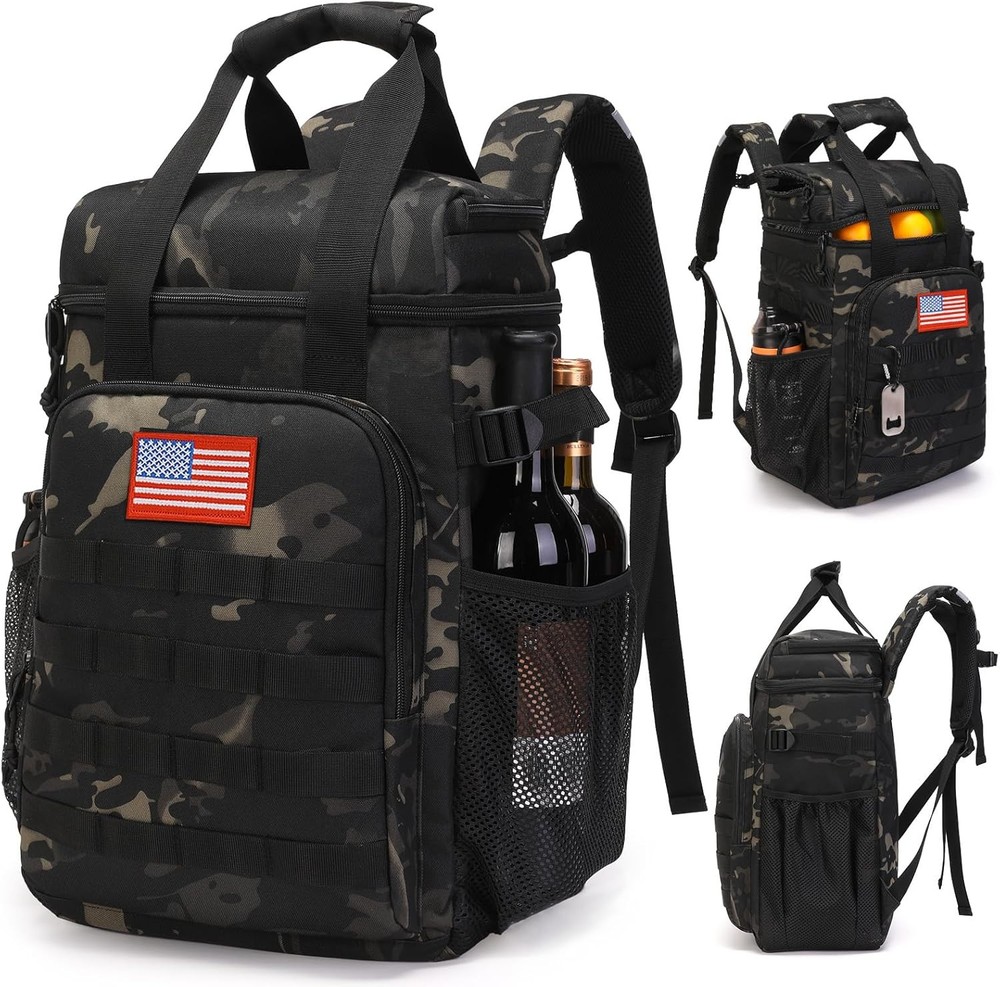 Tactical Backpack Cooler,Lunch Backpack Men Adults Work W/ Handle Soft Cooler