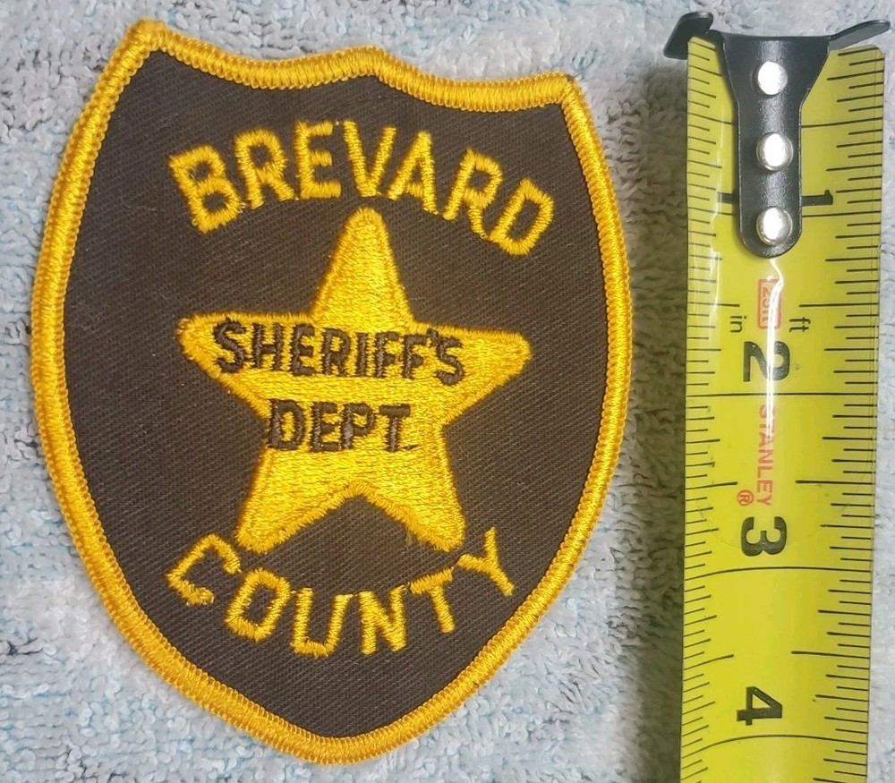 Vtg Obsolete Brevard CO Florida Sheriffs Patch W/ Note