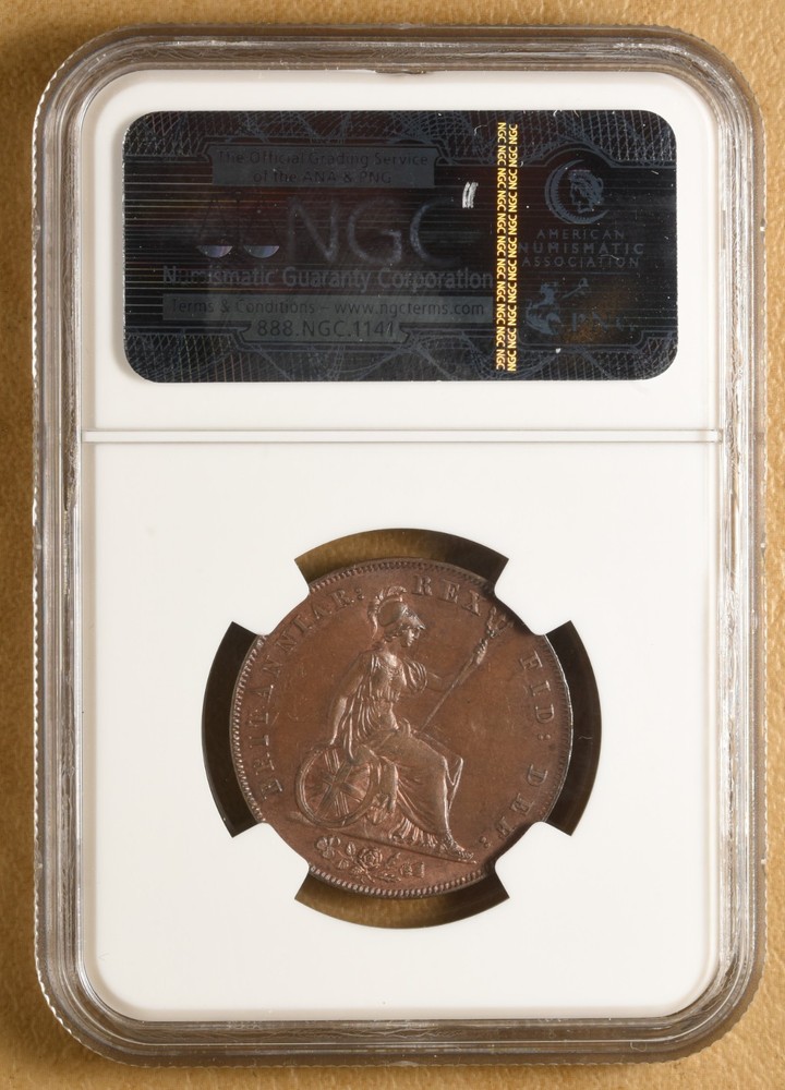 1827 Great Britain Half Penny NGC MS62BN