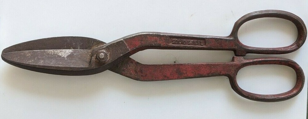 Vintage HUDSON FORGE Co. 12 inch Tin Snips Flat Blade
