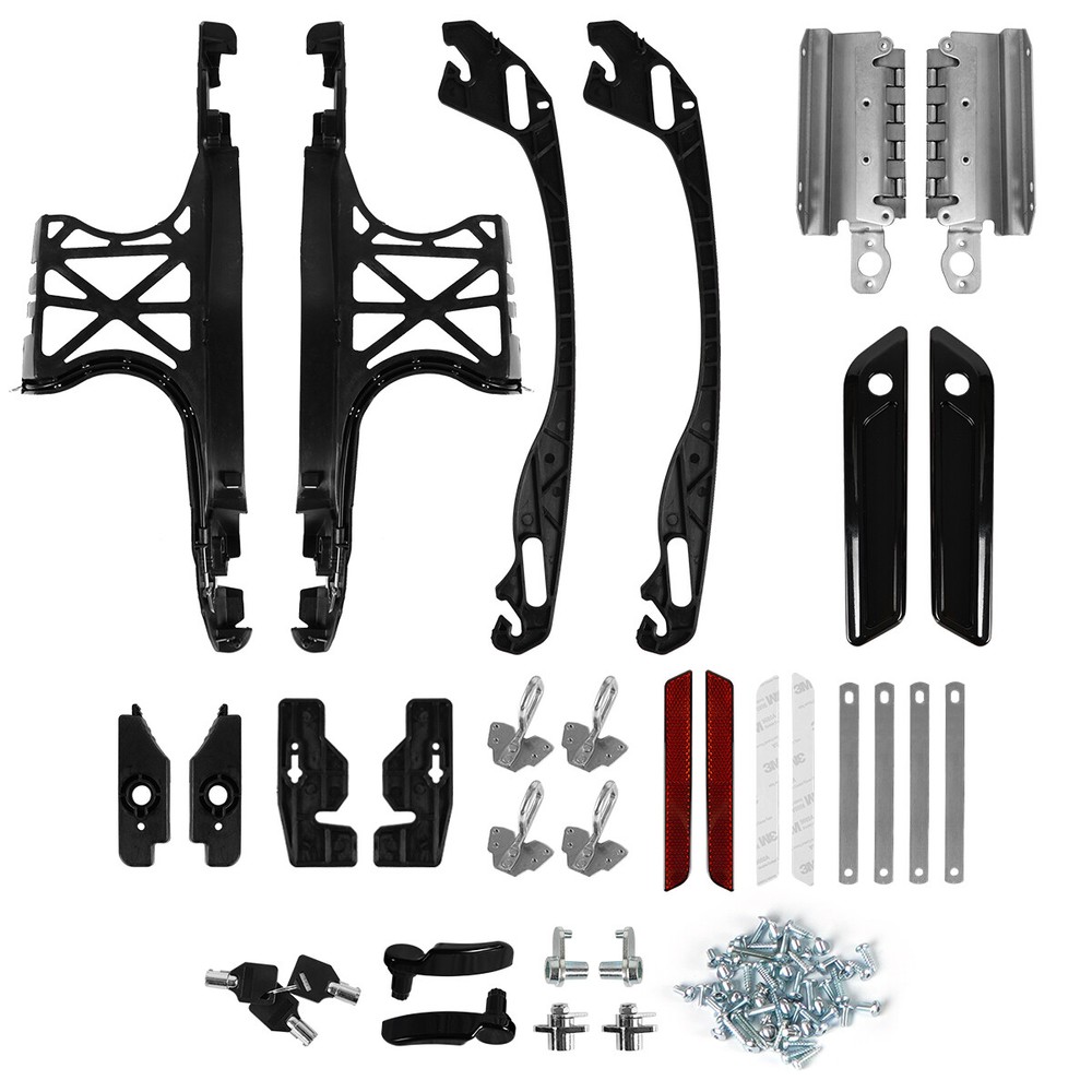 Hard Bag Saddlebag Hardware Black Latch Hinge Lock Kit For Harley Road King 14+