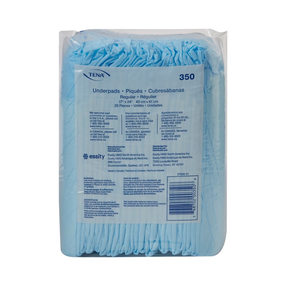 TENA Regular Disposable Underpad Fluff 17X24" 350 300 pads