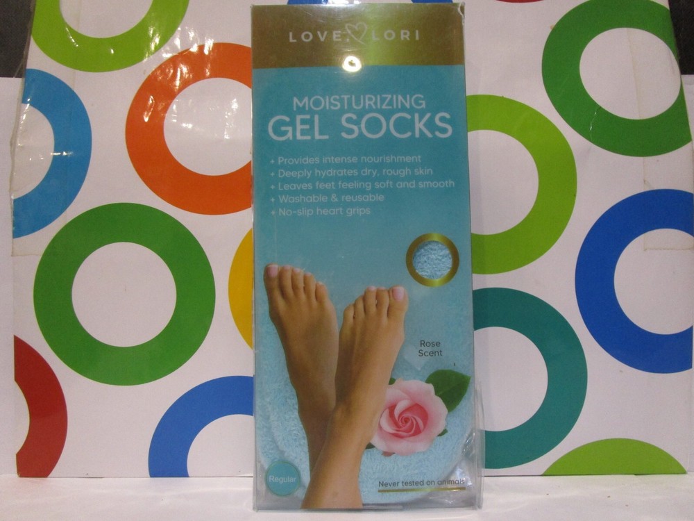LOVE LORI ~ MOISTURIZING GEL SOCKS ~ ROSE SCENT ~ 1 PAIR