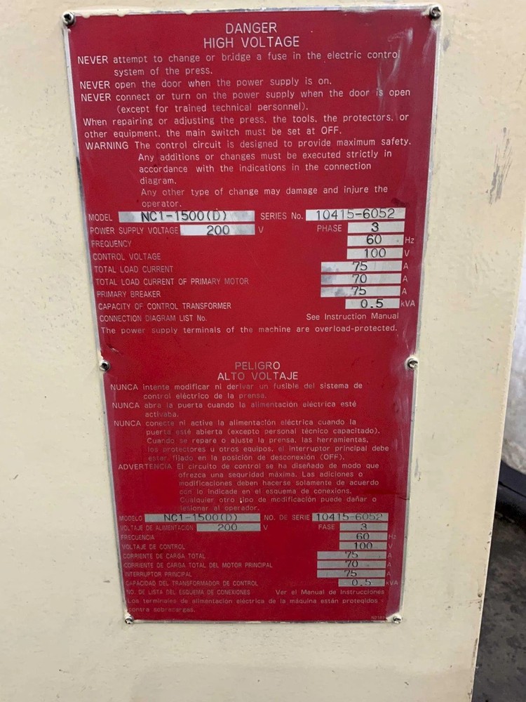 165 TON AIDA GAP FRAME PRESS