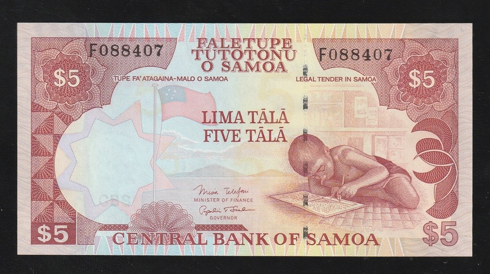 Western Samoa, 5 Tala, ND (2002), P-33b, Uncirculated Banknote