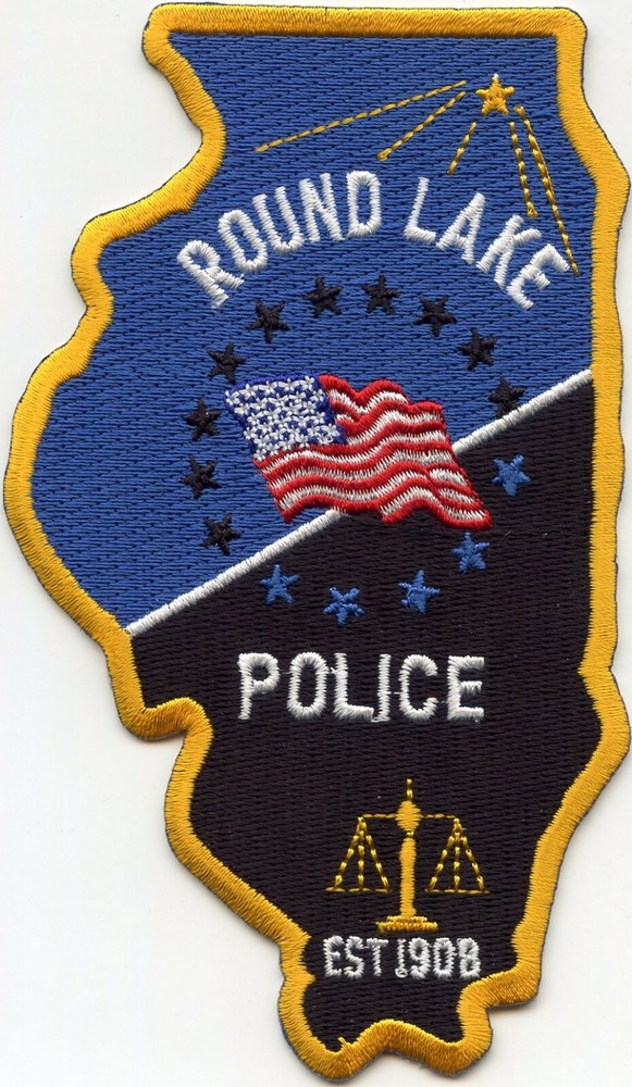 ROUND LAKE ILLINOIS IL state shape shaped POLICE PATCH