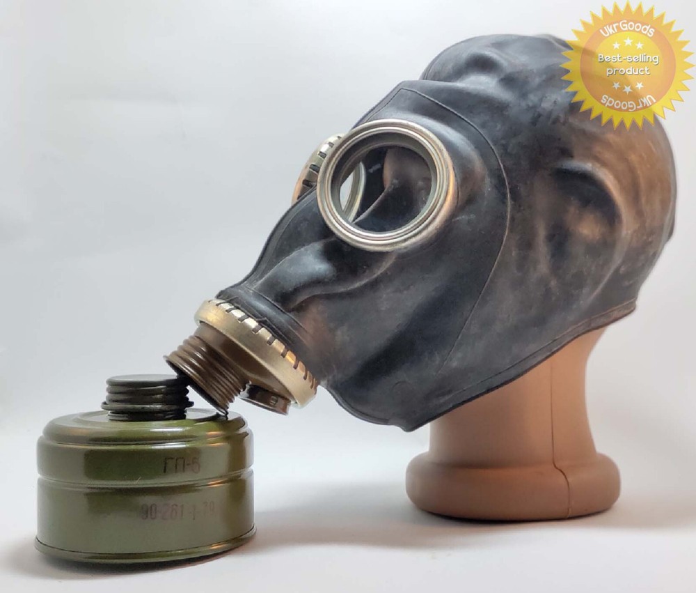Black Gas mask GP-5 + Filter Size-3 Large Soviet USSR Authentic New