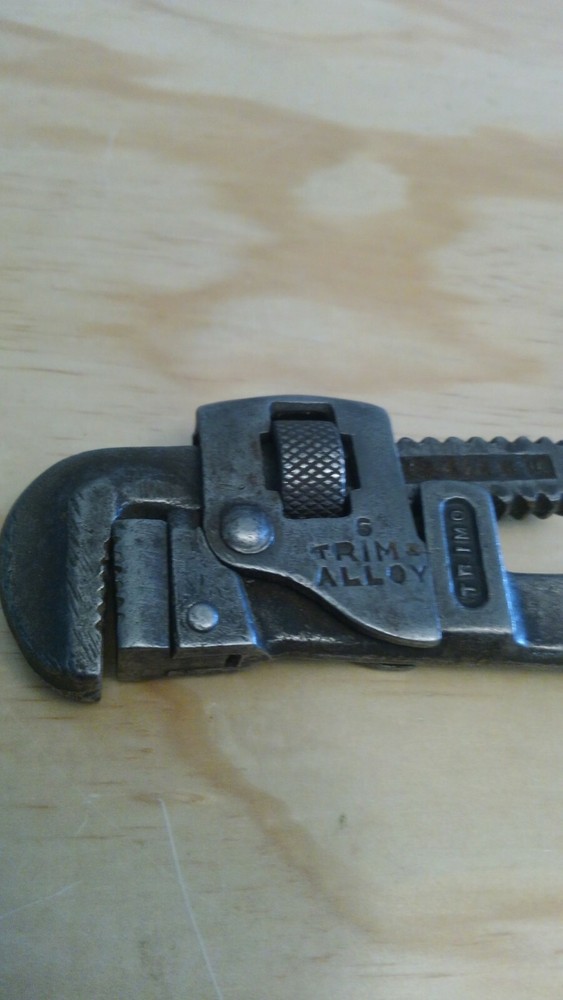 Vintage TRIMO 6" Adjustable Plumbing Wrench, Trimont Mfg