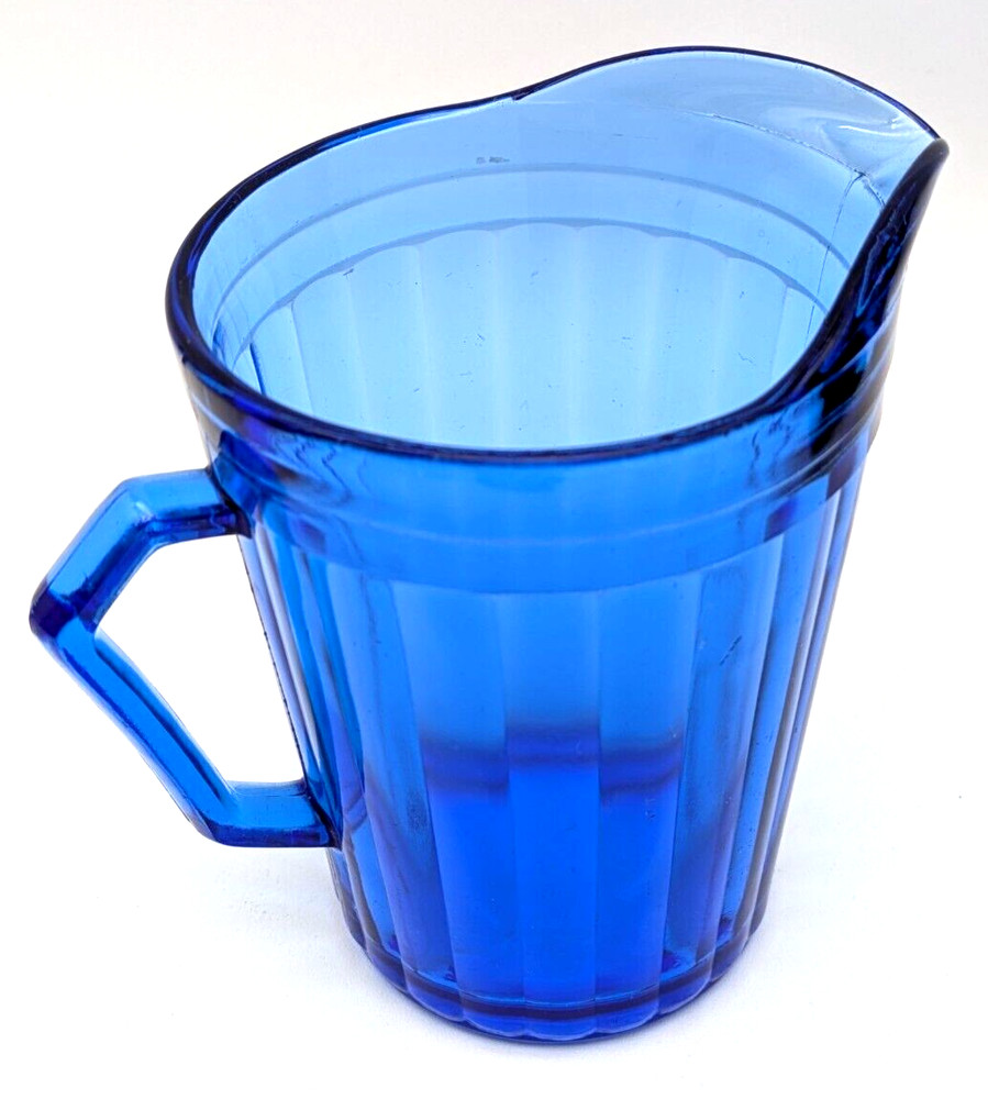 Cobalt Blue Glass Pitcher Pressed Glass