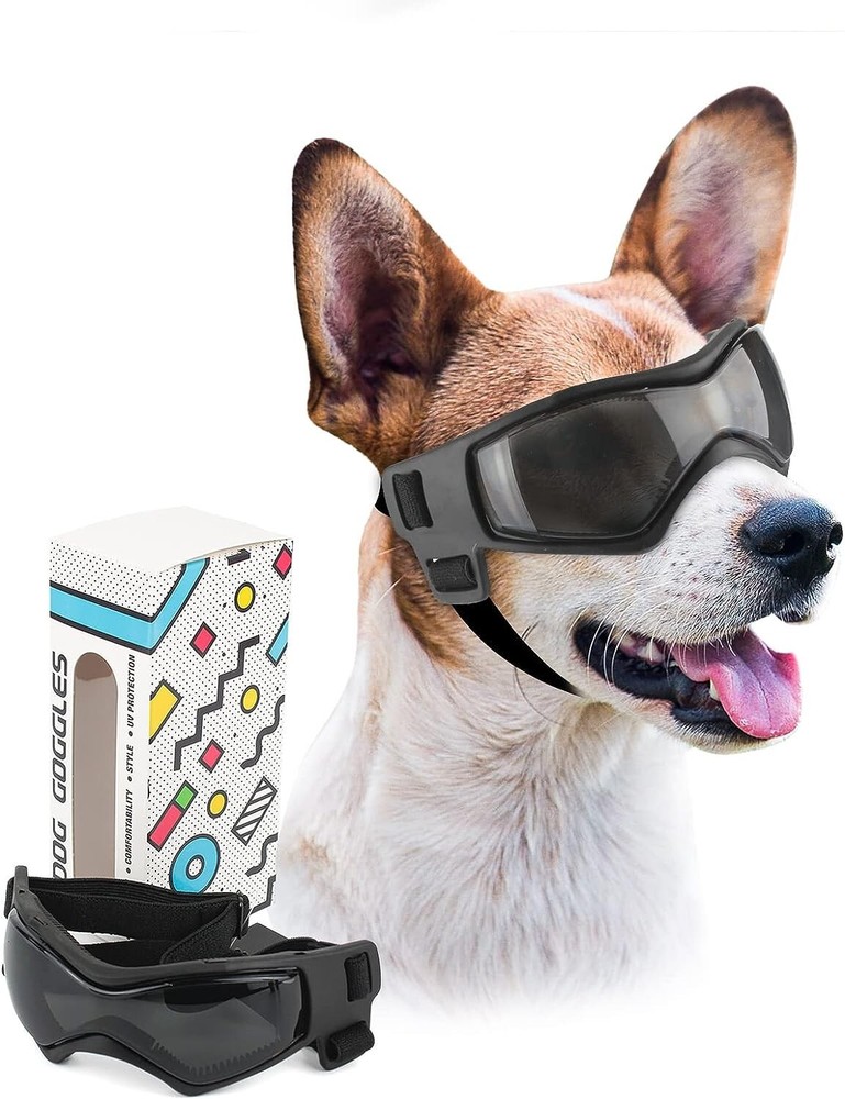 Cooling Dog Sunglasses for Medium Breed - Curved Lens - Size M - Adjustable