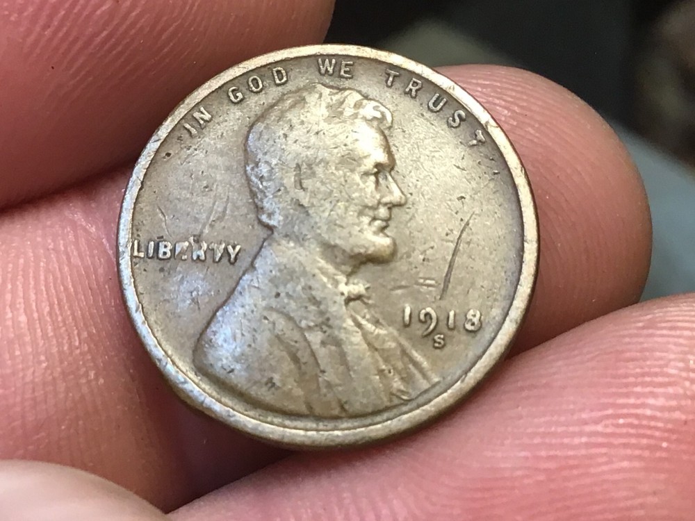 1918-S LINCOLN CENT, Lincoln Penny , US One Cent