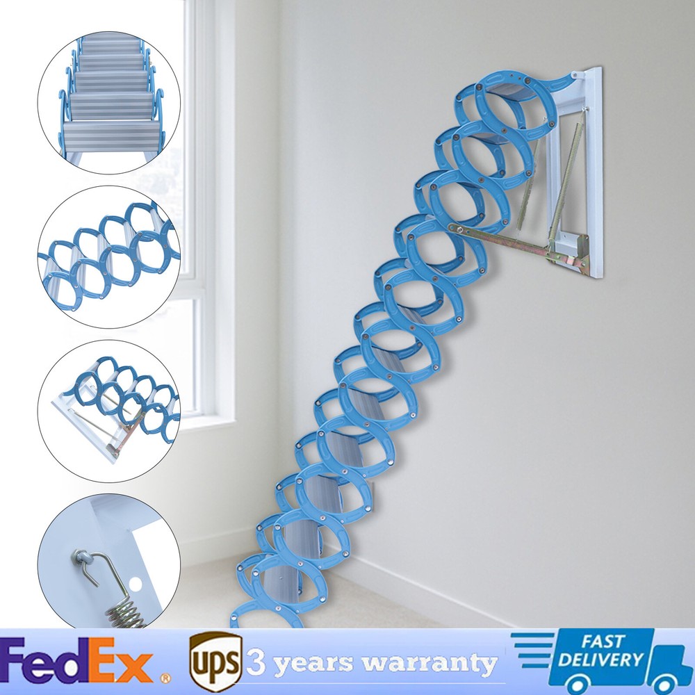 Attic Ladder Loft Stairs Steps Ladder Folding Pull Down Stairs 10.17ft Height