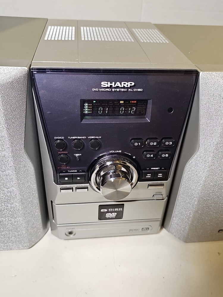 Sharp XL-DV60 Music System Super Woofer 5 Disk CD/DVD Changer, Tested Works!