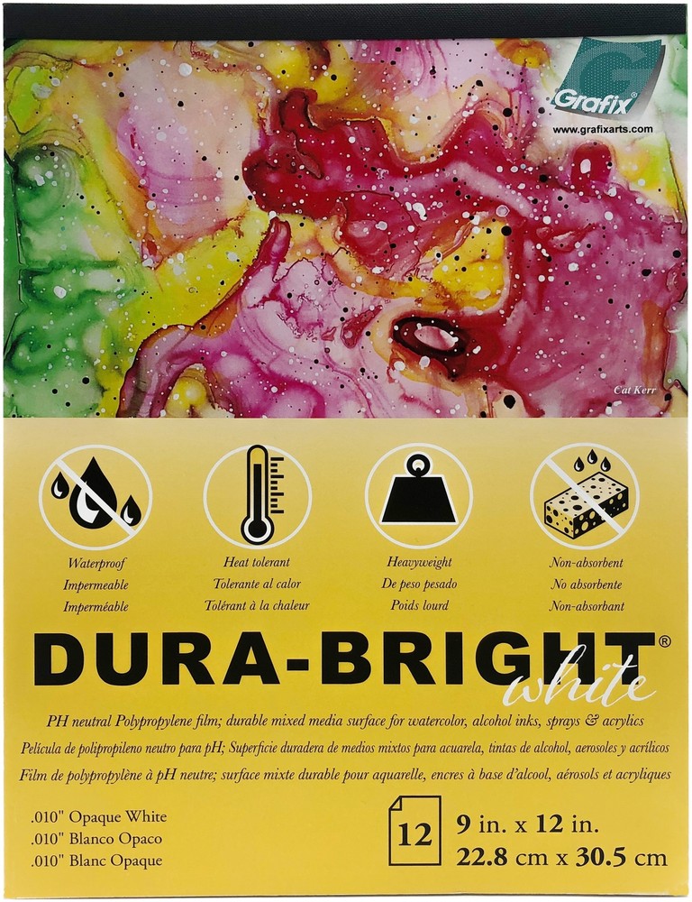 Grafix Dura-Bright Opaque White Pad .010" Pad 9"X12"-12 Sheets/Pad