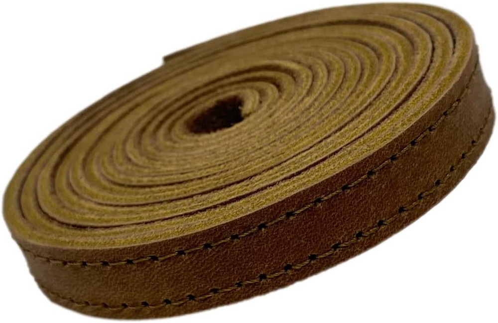 Medium Brown Leather Strap with Matching Stitching 72" Long 1/2 “ Wide ⅛” Thick