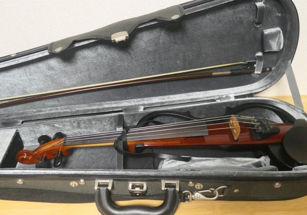 Yamaha SV-120 Silent Violin w/ Case Bow Extra Strings Tested Working Japan
