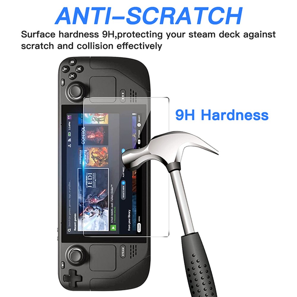 2Pcs Ultra thin 9H Tempered Glass Screen Protector for Steam Deck Game Console