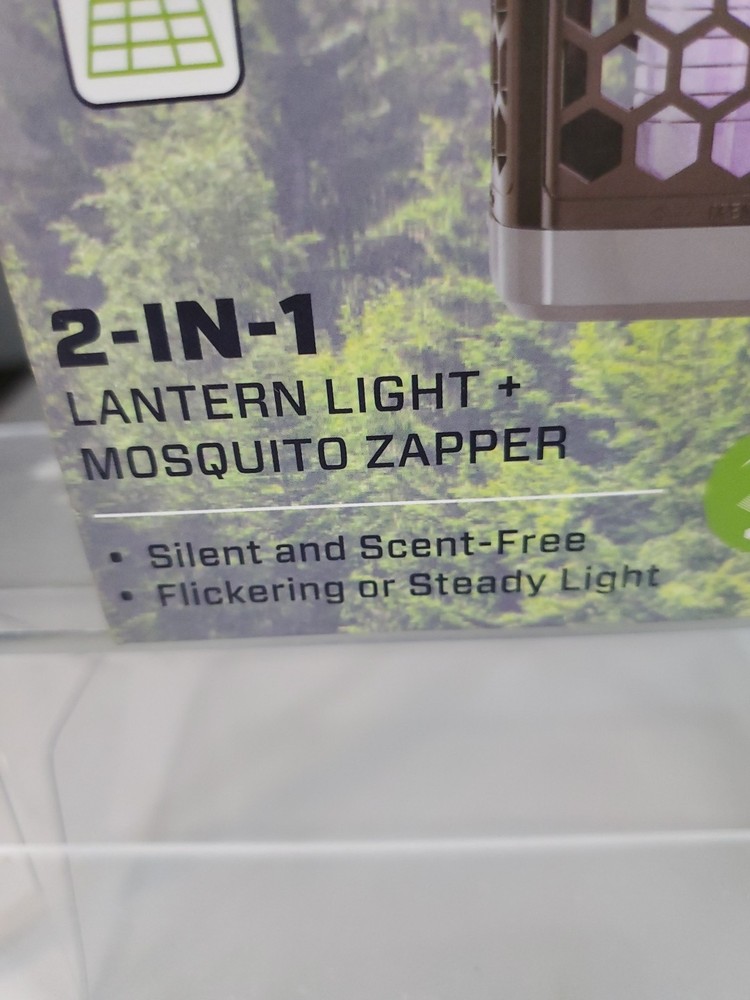Bug, Insect Mosquito Zapper & Lantern Solar Powered, Camping, Pool, Outdoors NIB