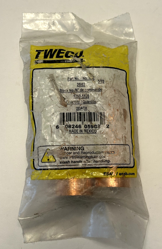 TWECO 26I62 /1260-1120 Welding Nozzle 5/8 Bore - 2PCS