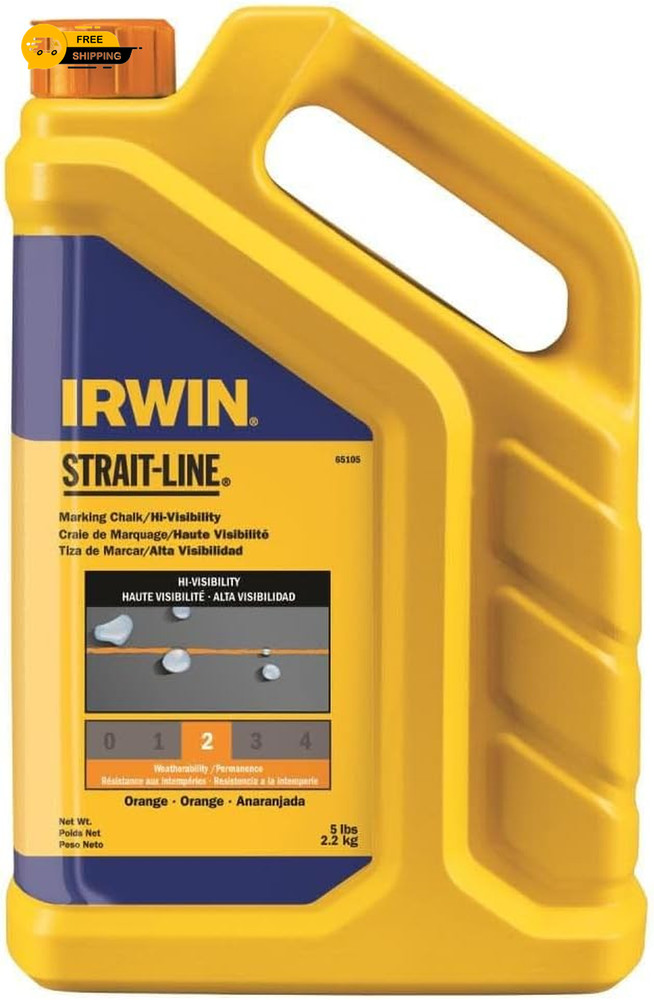 IRWIN Tools Strait Line 5lb Fluorescent Orange Marking Chalk for Layouts