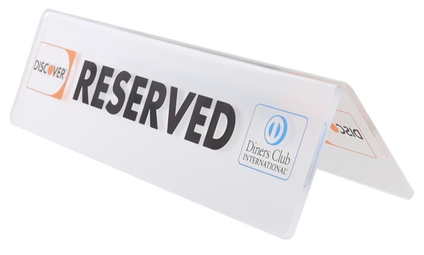 Discover Brand Reserved Signs- 5 Pack
