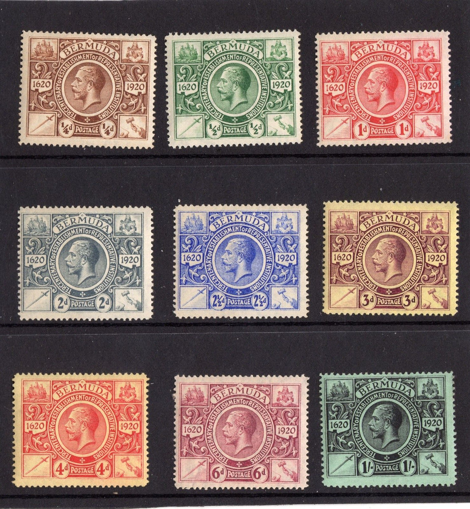 BERMUDA KGV 1920-21 Tercentenary complete set SG 59-67 UNMOUNTED MINT