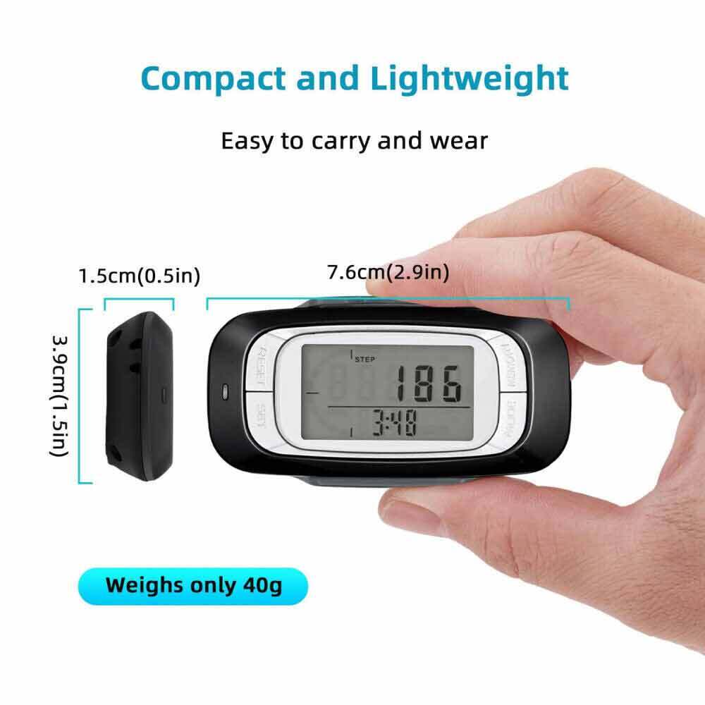 3D Sensor LCD Pedometer Step Walking Distance Calorie Counter Jogging Running