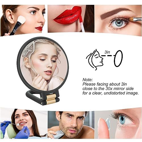Sifolo 30x Magnifying Mirror, Travel Hand Mirrors with Handle Assorted Colors