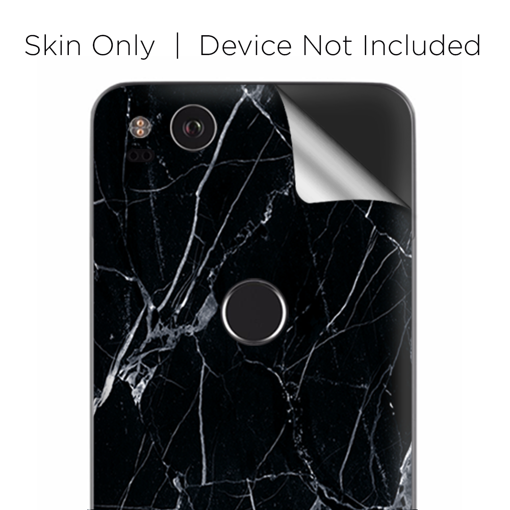 Google Pixel 2 Skins Decal Wrap Black Marble Granite White