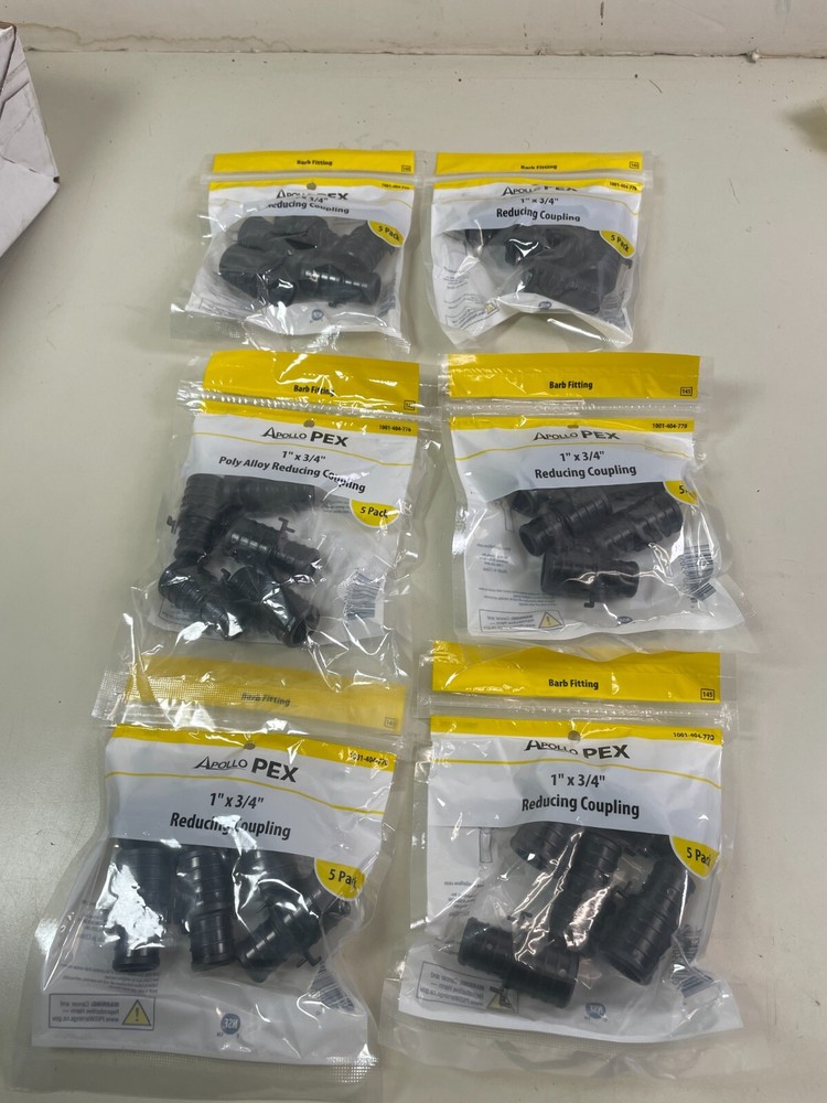 Apollo PEX-B Barb Reducing Coupling Poly Alloy Plastic Black 1" x 3/4" (6x 5 Pk)