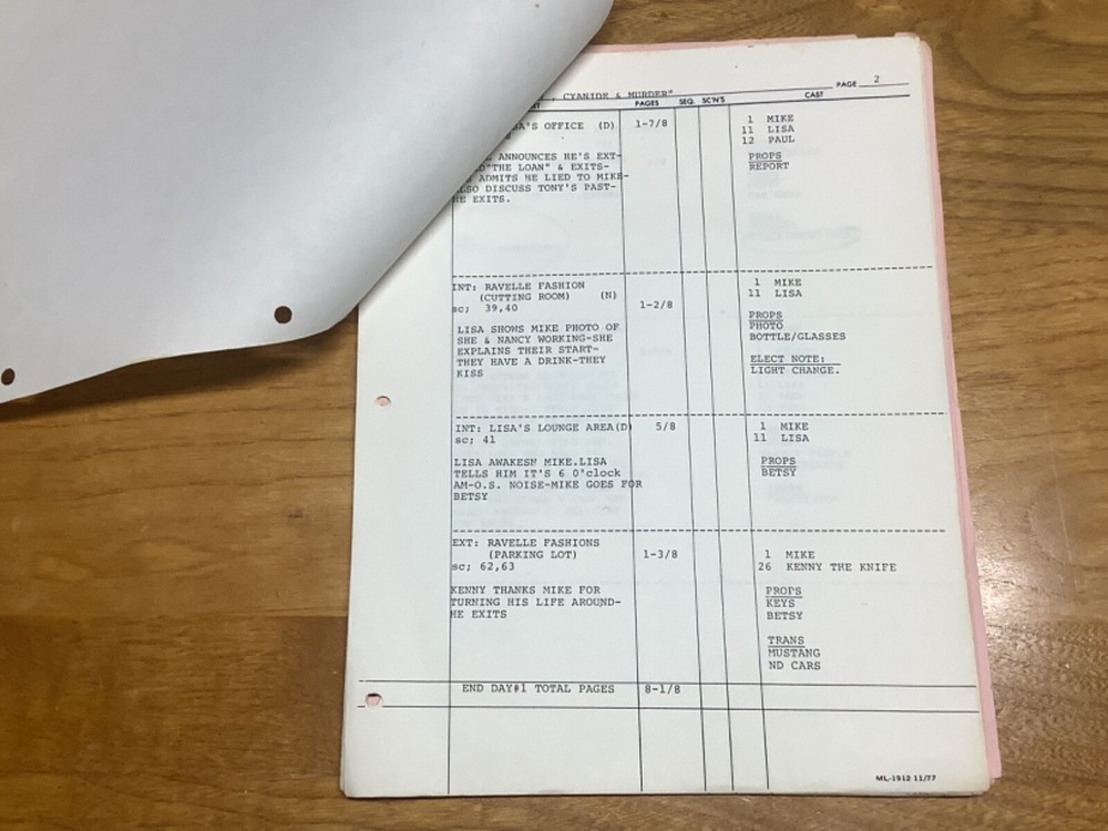 1984 Mickey Spillane’s Mike Hammer Original Script - Satan, Cyanide & Murder