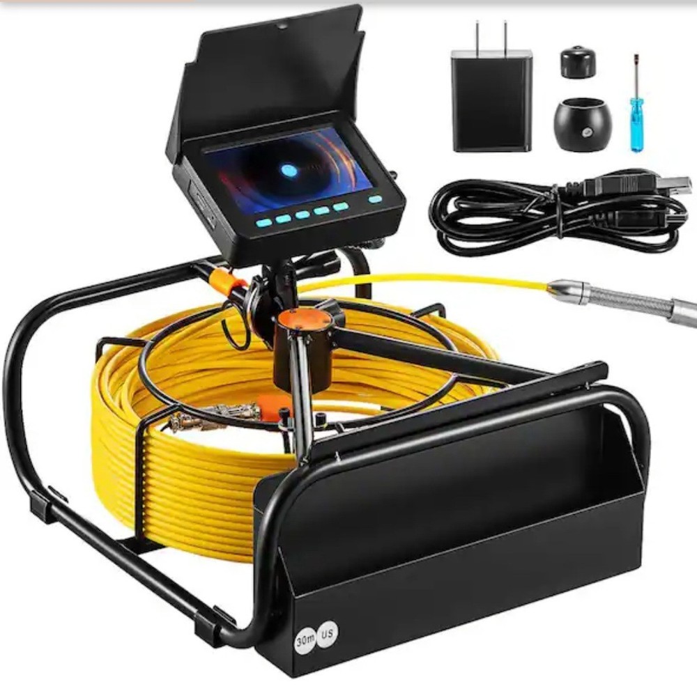 Vevor Sewer Pipe 4.3 in Screen Inspection Camera DVR Function -98.4 FEET