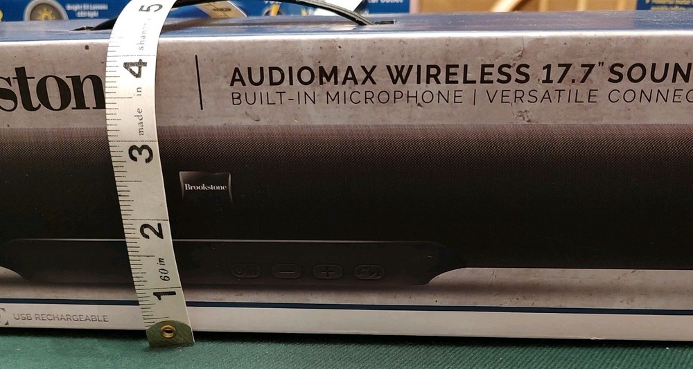 17" Soundbar Wireless Rechargeable Multi-Inputs Bluetooth & Mic by Brookstone