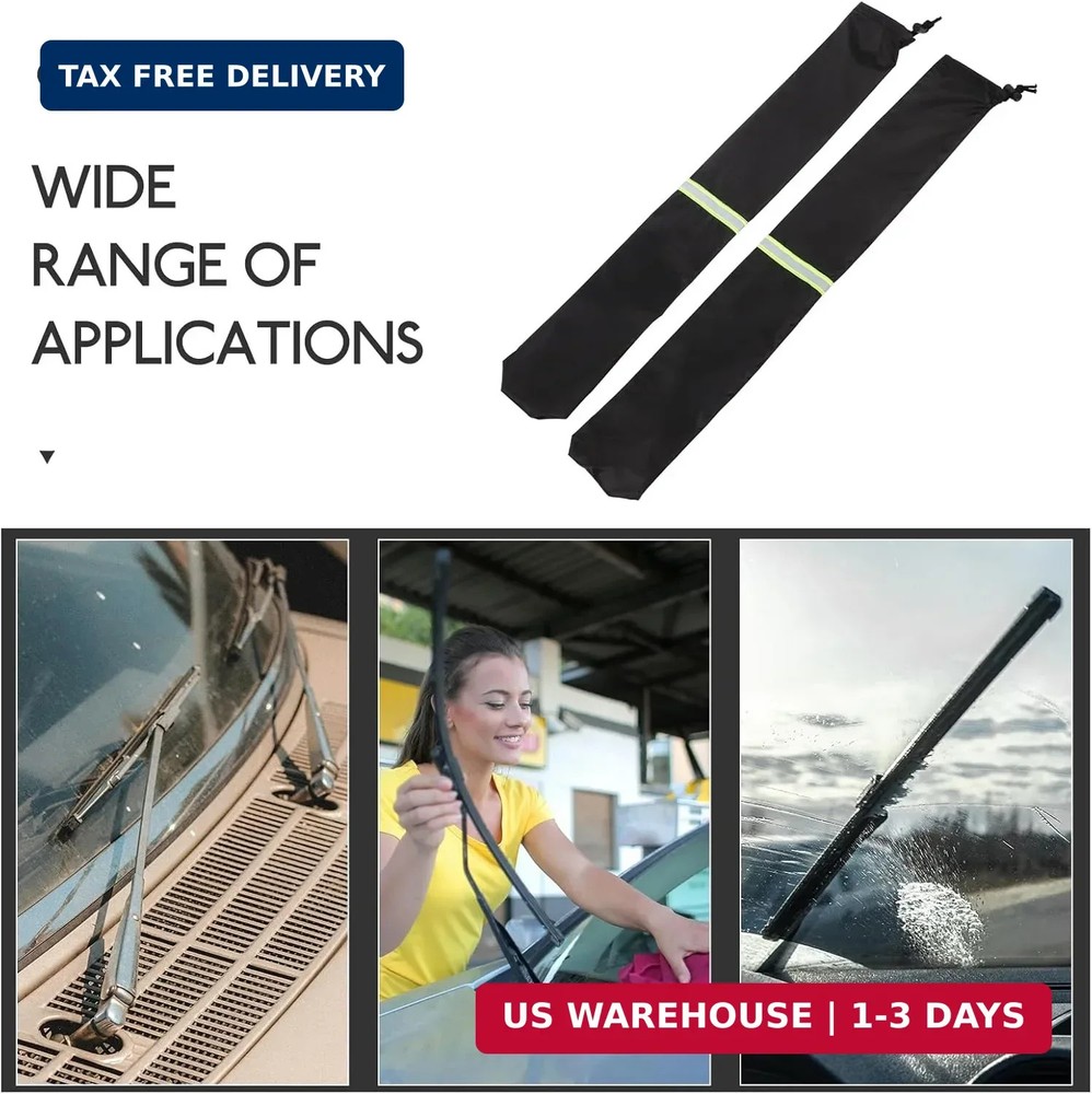 2Pcs Wiper Blade Protectors, 25.5x3.9in Polyester Car Windshield Wiper Covers, 2