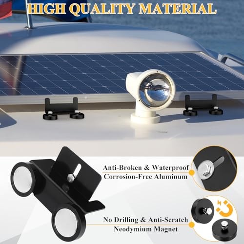 Pack 1200 Lbs No Drill Magnetic Solar Panel Mount Bracket Solar Panel 4 Black