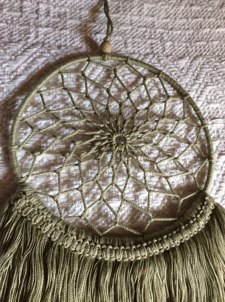 Wall Decor Macrame Wall Art “Green Dream Catcher”
