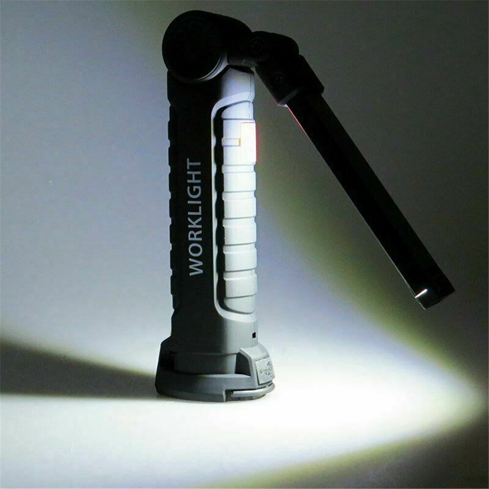 2PCS USB Rechargeable LED Work Light with Magnetic Base & Folding Torch Design