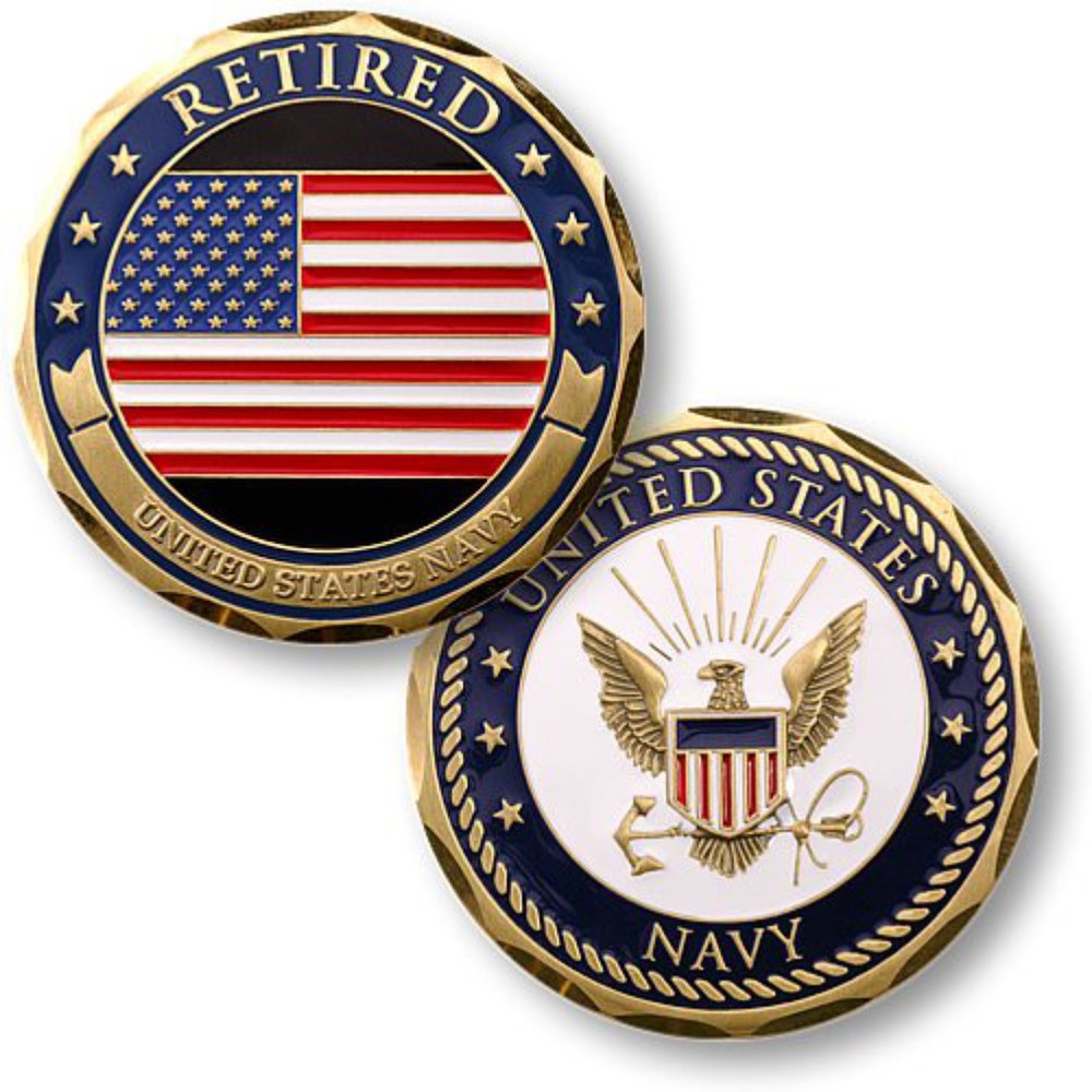 NEW U.S. Navy Retired Challenge Coin