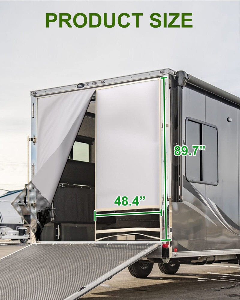 ELITEWILL Toy Hauler Screen Rear Opening Fits Ramp Doors Up to 90 Inch Tall