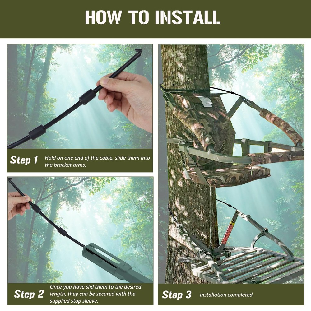 Replacement Tree Stand Cables, 2PCS Replacement Cables for Climbing Treestand...