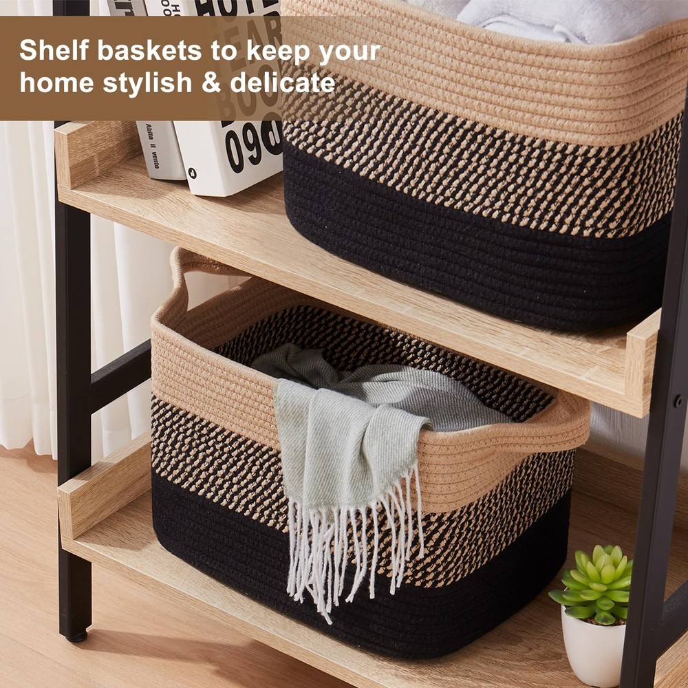 OIASKET Storage Basket for Organizing, Woven Baskets for Storage, Rectangle Deco