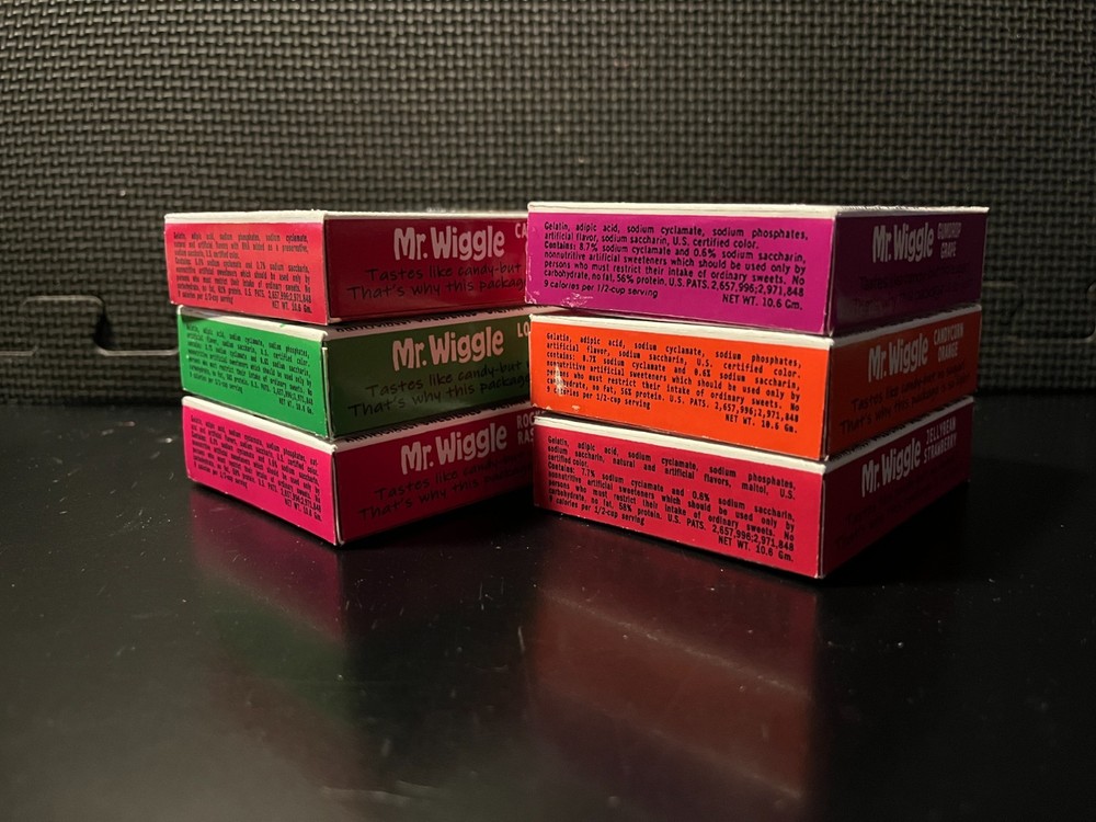 Mr Wiggle jello - 6 empty custom design display boxes