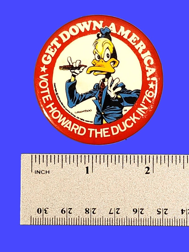VOTE HOWARD THE DUCK! '76 Button/Pin (Marvel Mania Mail Order) Bernie Wrightson