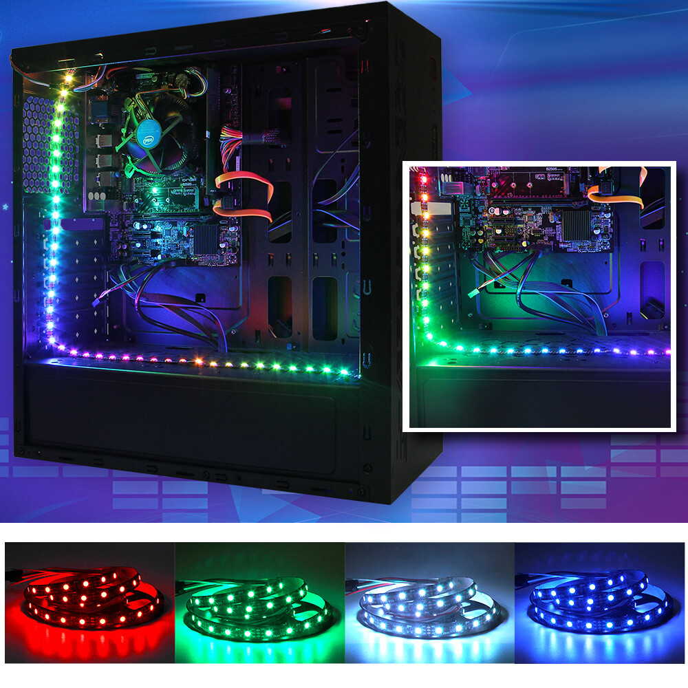 SATA RGB LED Strip Light for pc case Remote Control Computer Case Adhesive tape